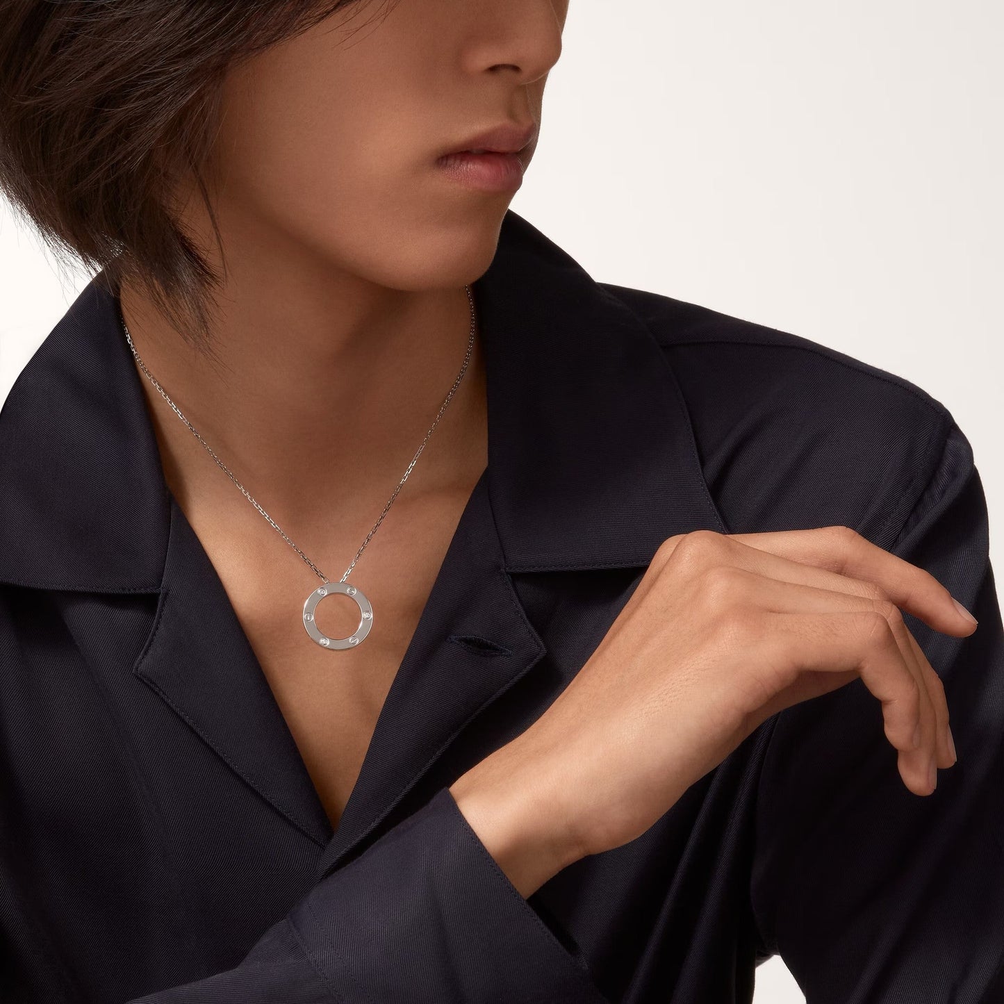 [✨ROSE💎]LOVE NECKLACE 16MM 3 DIAMONDS