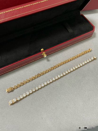 [✨ROSE💎 jewelrys]TENNIS BRACELET WITH FULL DIAMOND SETTING