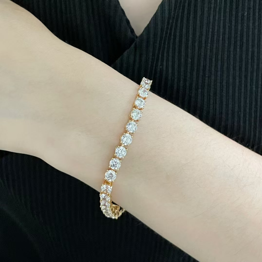 [✨ROSE💎 jewelrys]TENNIS BRACELET WITH FULL DIAMOND SETTING