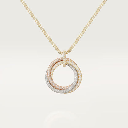 [✨ROSE💎]TRINITY LARGE FULL DIAMOND  NECKLACE