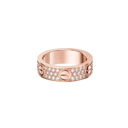 [✨ROSE💎]LOVE RING 5.5MM DIAMONDS PAVED