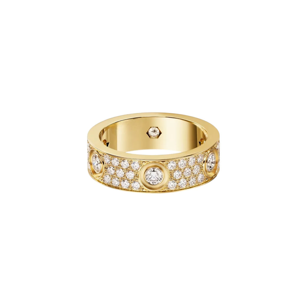 [✨ROSE💎]LOVE 5.5MM FULL-PAVE 6-DIAMOND RING