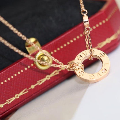 [✨ROSE💎]LOVE NECKLACE ADJUSTABLE ROSE GOLD 2 DIAMOND