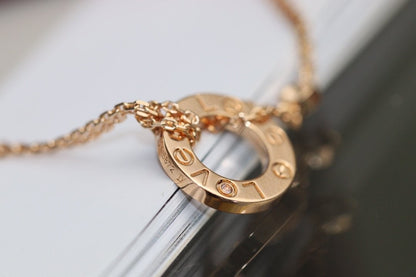 [✨ROSE💎]LOVE NECKLACE ADJUSTABLE ROSE GOLD 2 DIAMOND