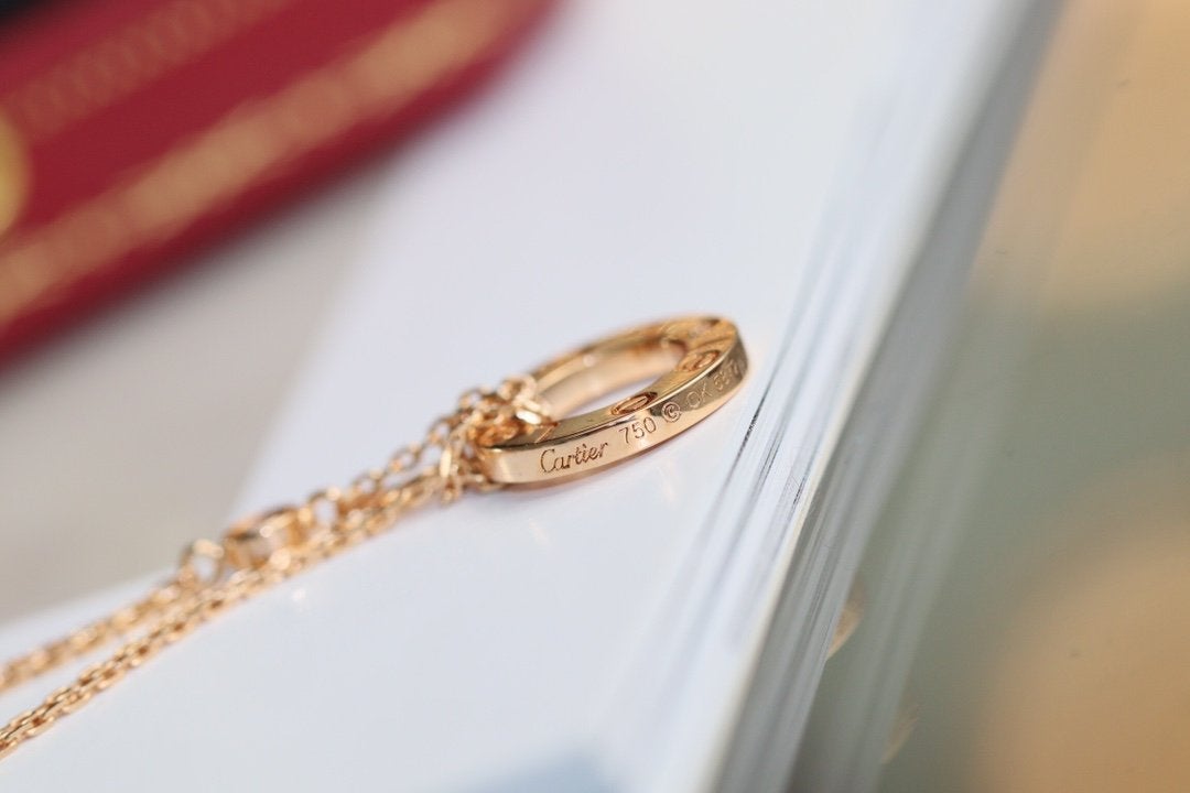 [✨ROSE💎]LOVE NECKLACE ADJUSTABLE ROSE GOLD 2 DIAMOND