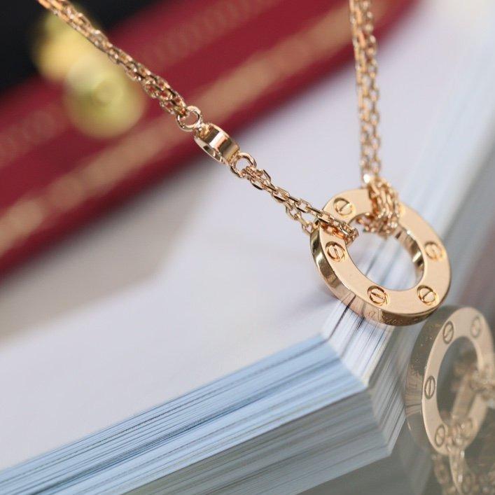 [✨ROSE💎]LOVE NECKLACE ADJUSTABLE ROSE GOLD 2 DIAMOND
