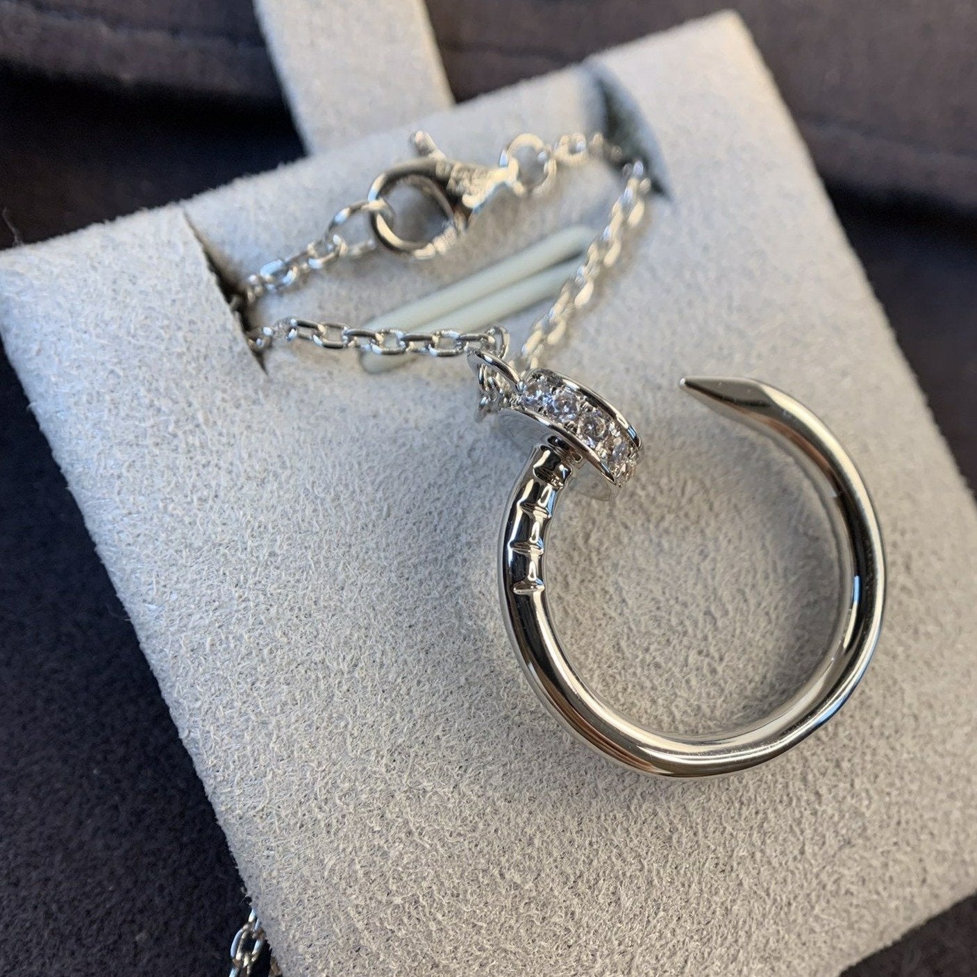 [✨ROSE💎]JUSTE NECKLACE SILVER DIAMONDS