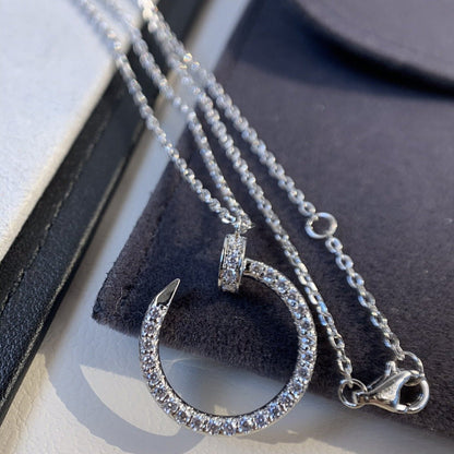 [✨ROSE💎]JUSTE NECKLACE SILVER DIAMONDS
