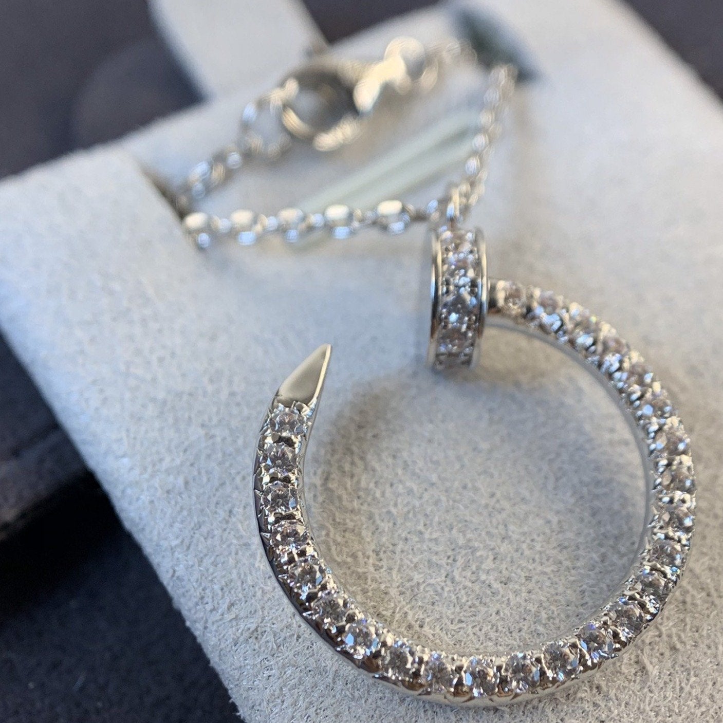 [✨ROSE💎]JUSTE NECKLACE SILVER DIAMONDS