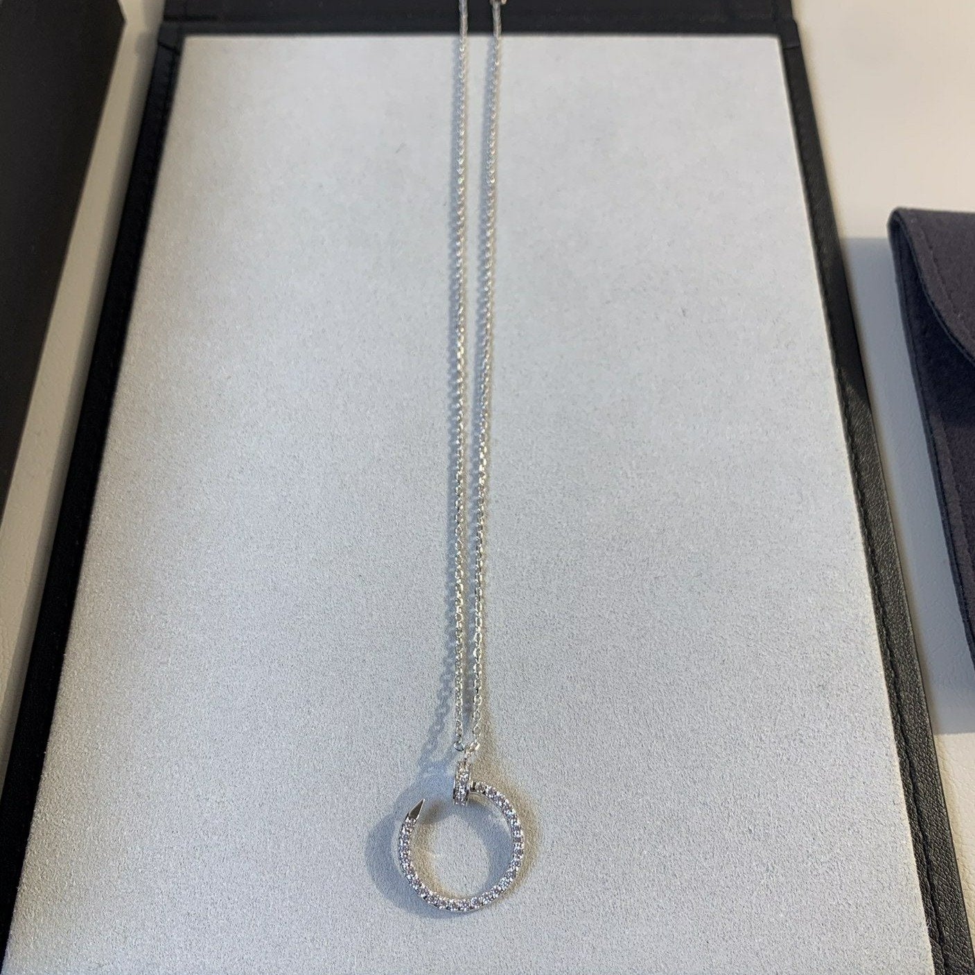 [✨ROSE💎]JUSTE NECKLACE SILVER DIAMONDS