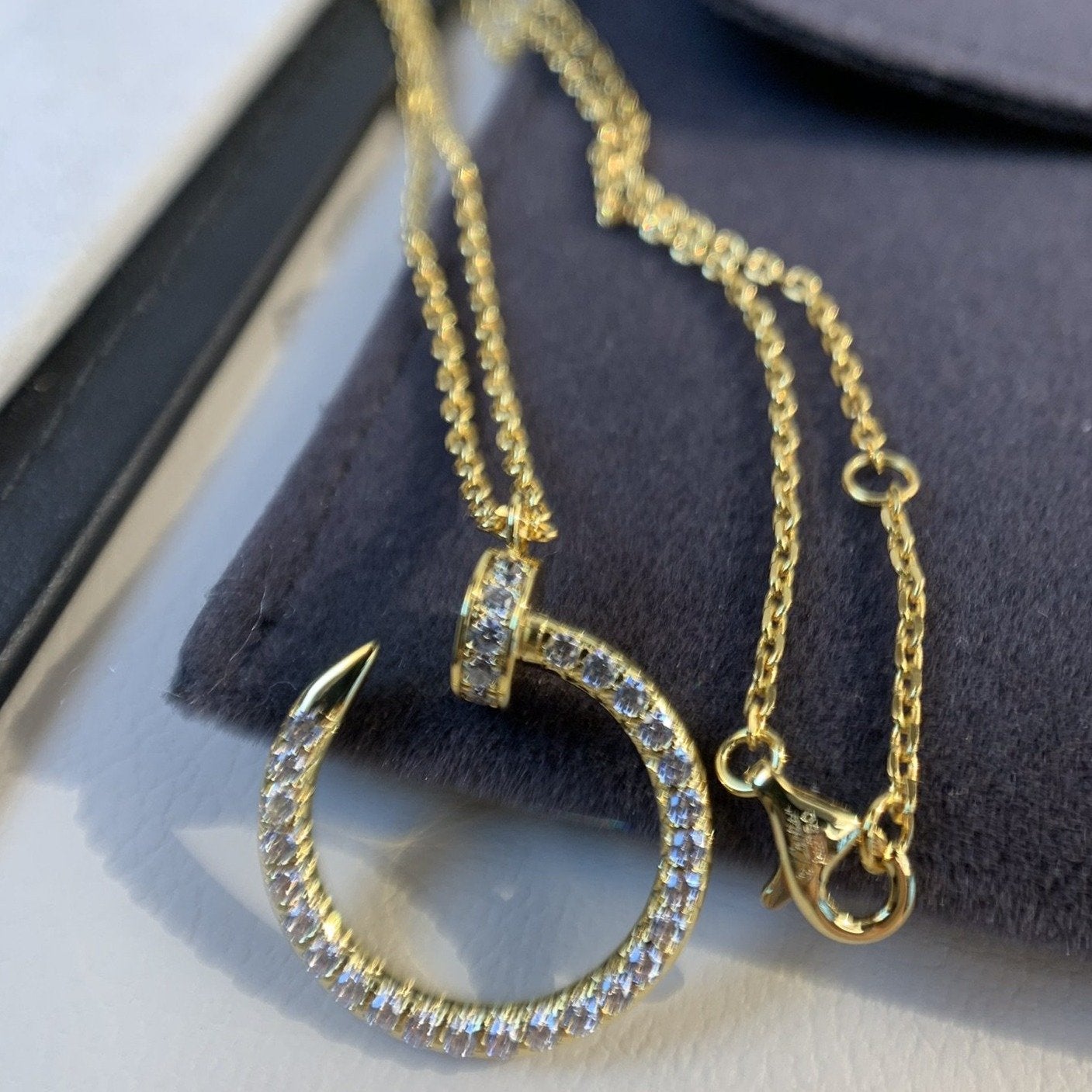 [✨ROSE💎]JUSTE NECKLACE GOLD DIAMONDS