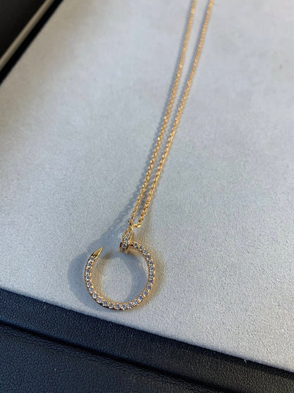 [✨ROSE💎]JUSTE NECKLACE PINK GOLD DIAMONDS