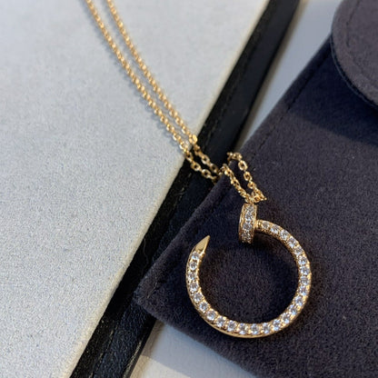 [✨ROSE💎]JUSTE NECKLACE PINK GOLD DIAMONDS