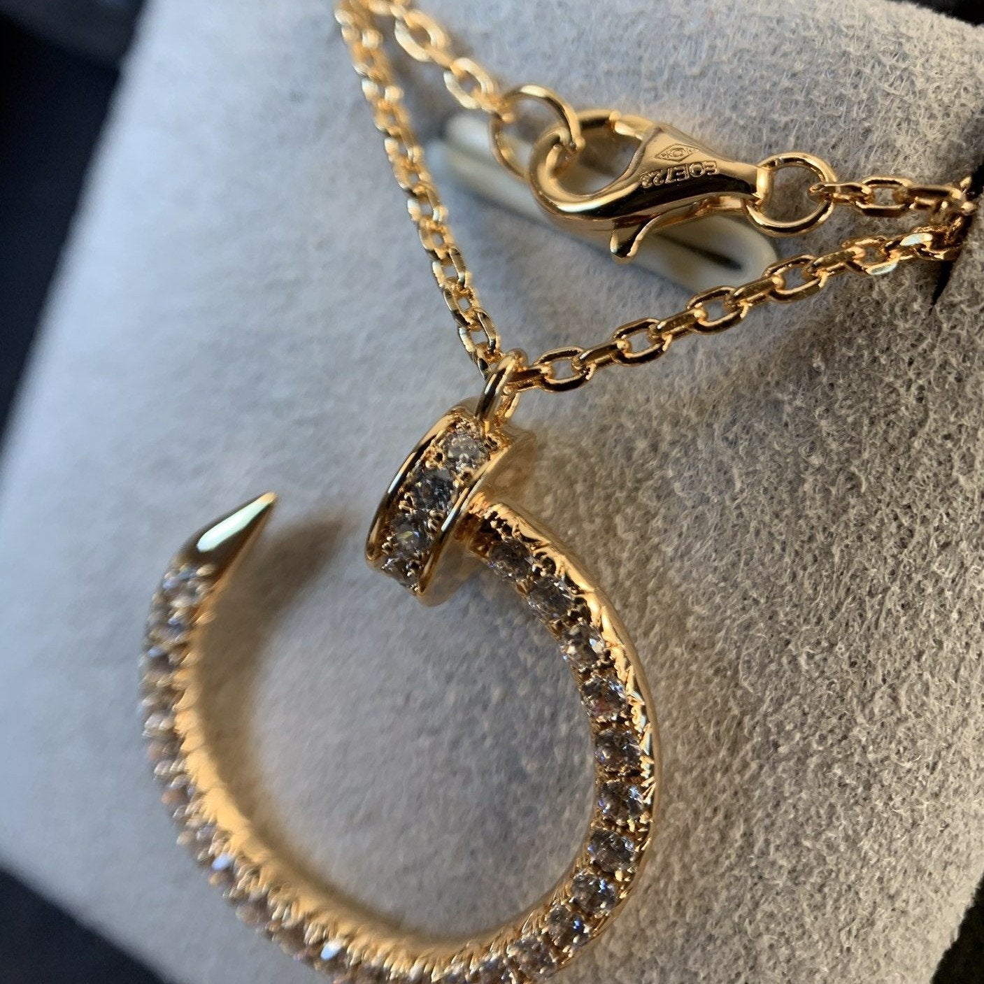 [✨ROSE💎]JUSTE NECKLACE PINK GOLD DIAMONDS