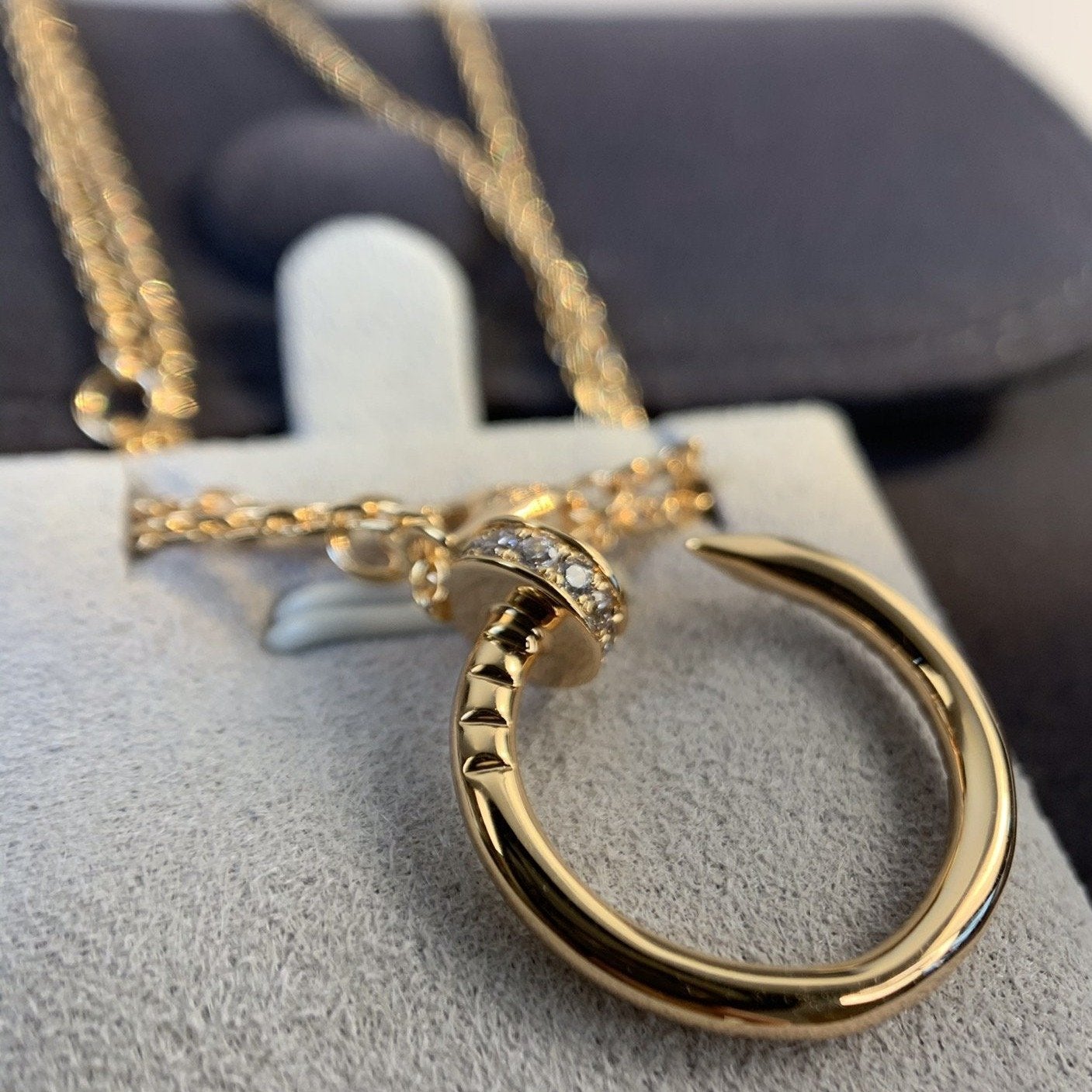 [✨ROSE💎]JUSTE NECKLACE PINK GOLD DIAMONDS