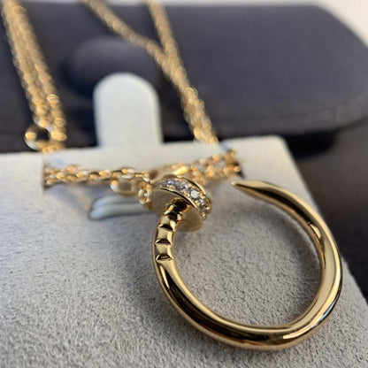 [✨ROSE💎]JUSTE NECKLACE PINK GOLD DIAMONDS