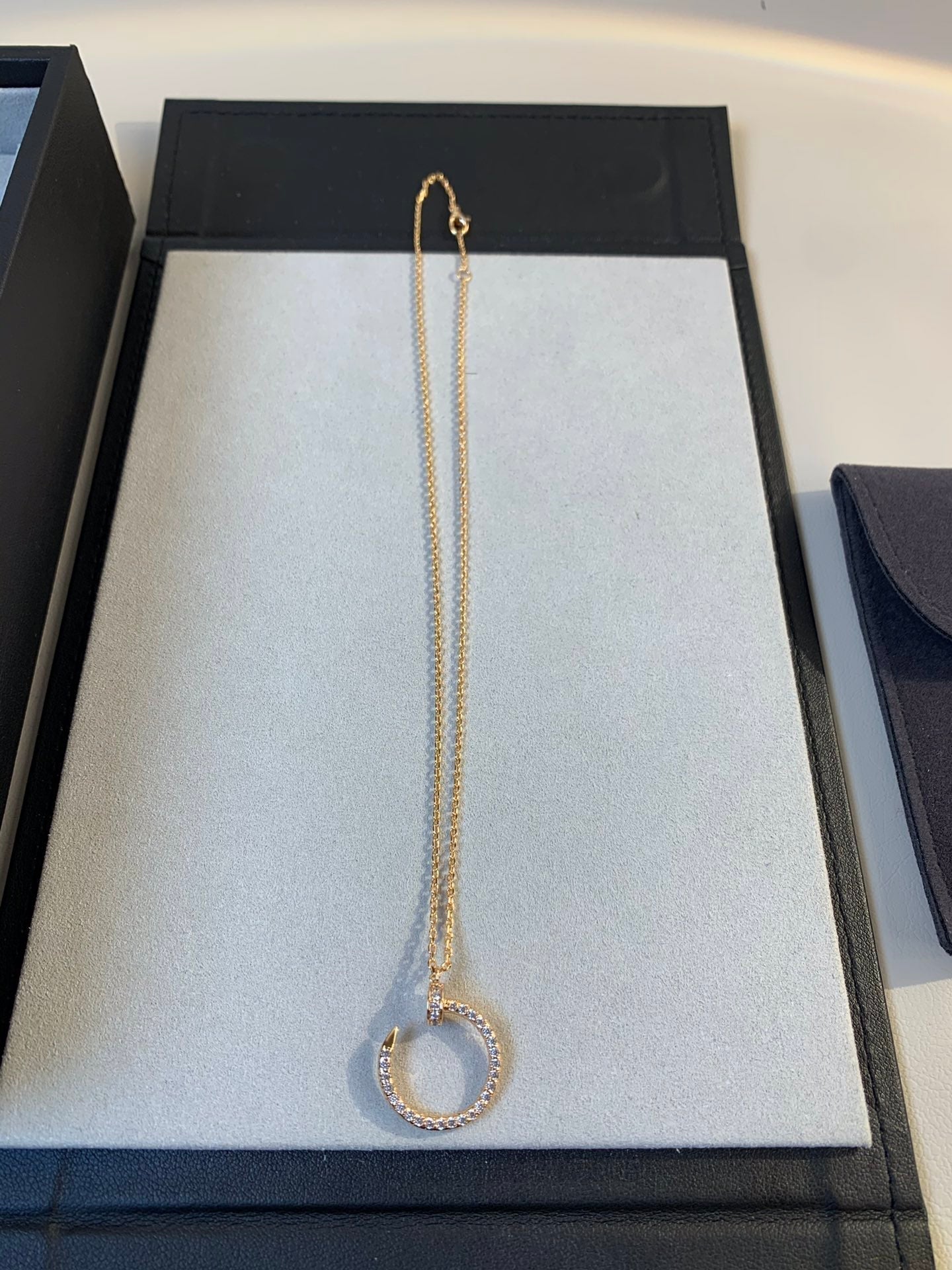 [✨ROSE💎]JUSTE NECKLACE PINK GOLD DIAMONDS