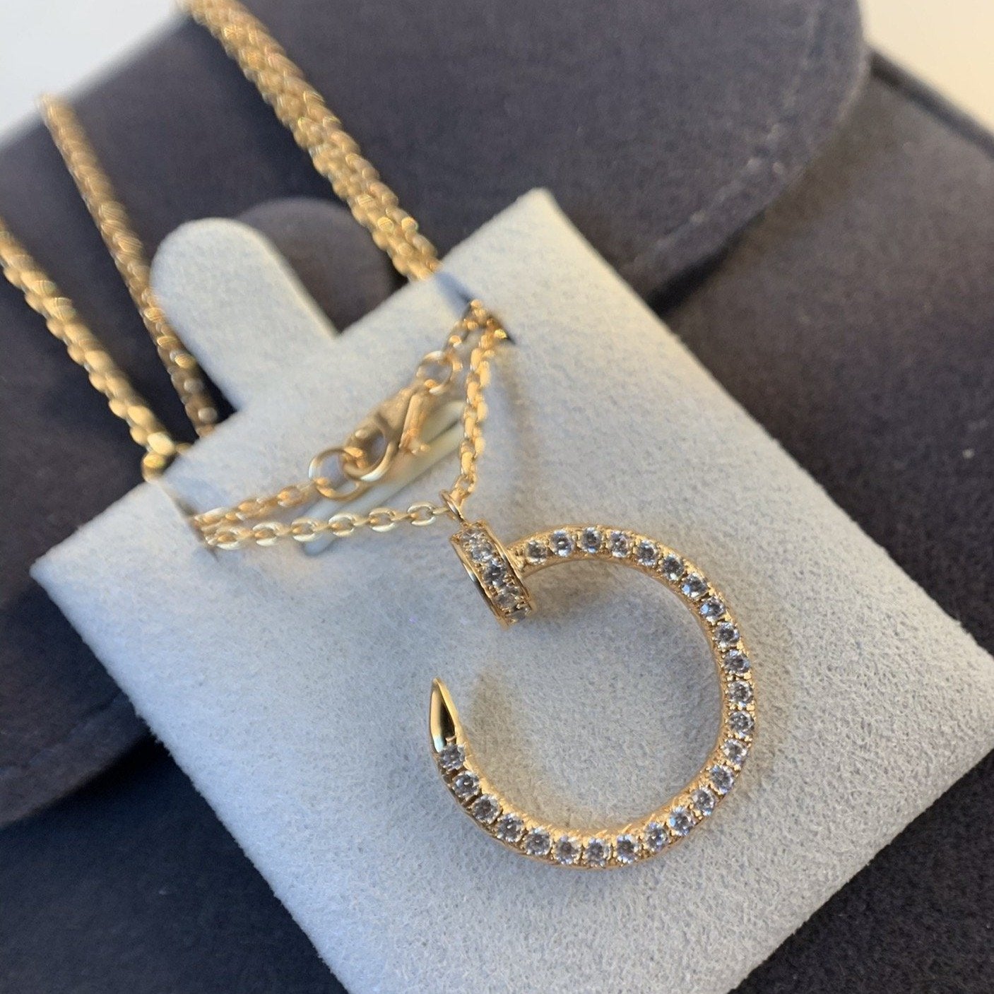 [✨ROSE💎]JUSTE NECKLACE PINK GOLD DIAMONDS