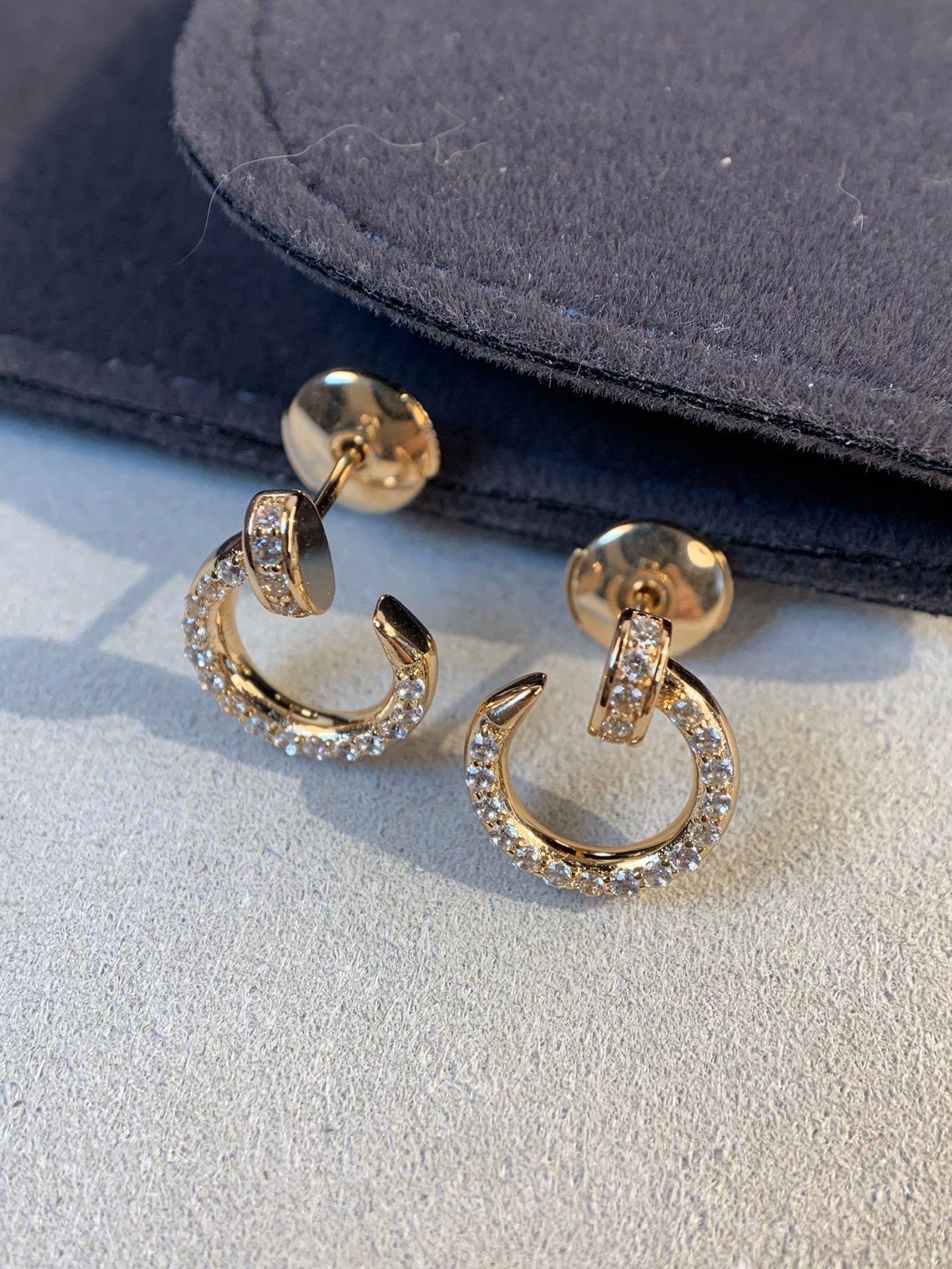 [✨ROSE💎]JUSTE EARRINGS GOLD DIAMONDS