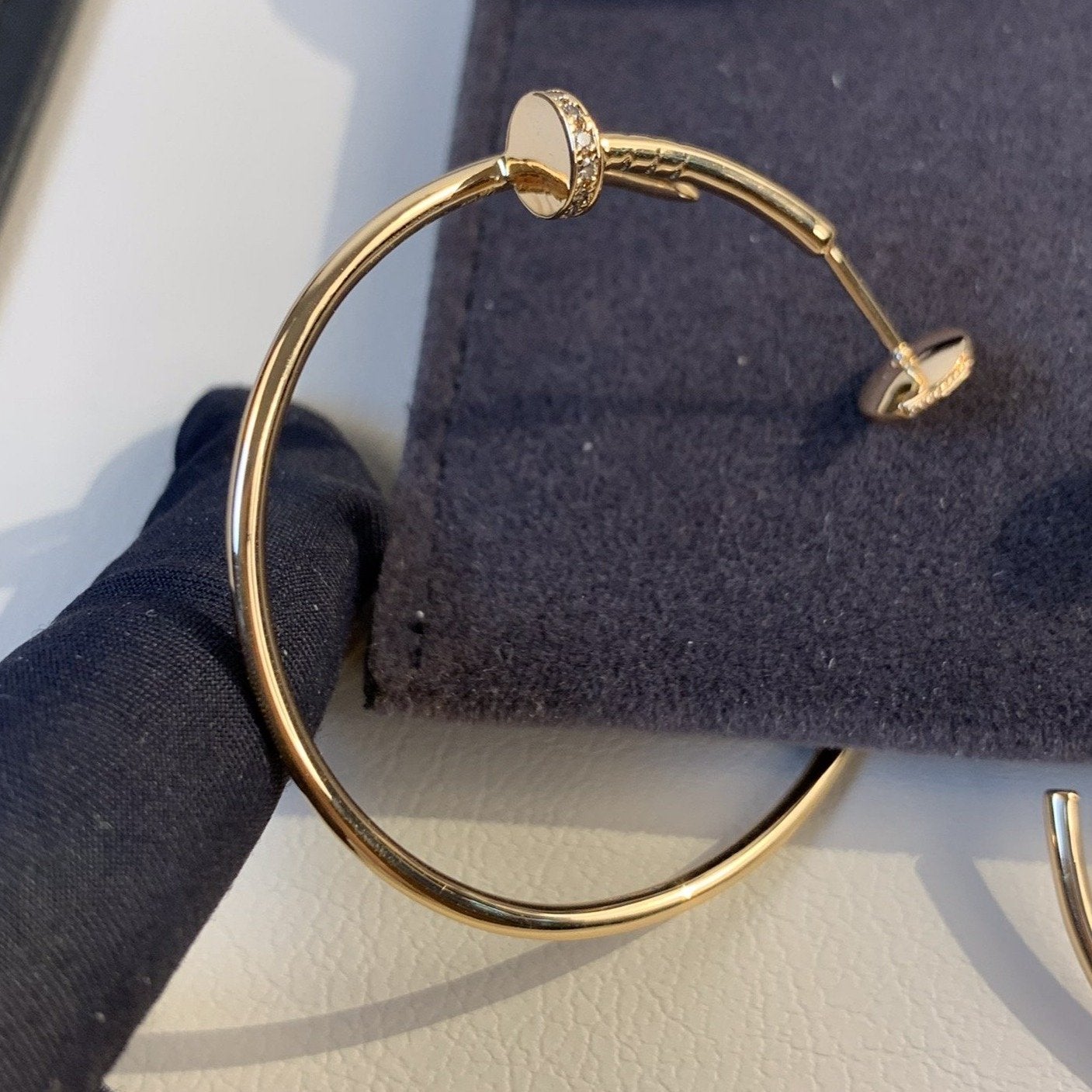 [✨ROSE💎]JUSTE EARRINGS GOLD DIAMONDS 1.8MM