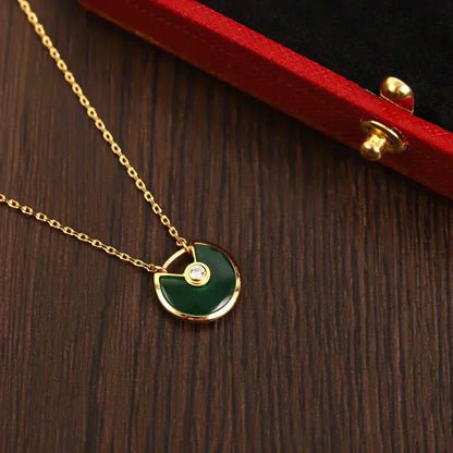 [✨ROSE💎]AMULETTE GOLD MALACHITE NECKLACE