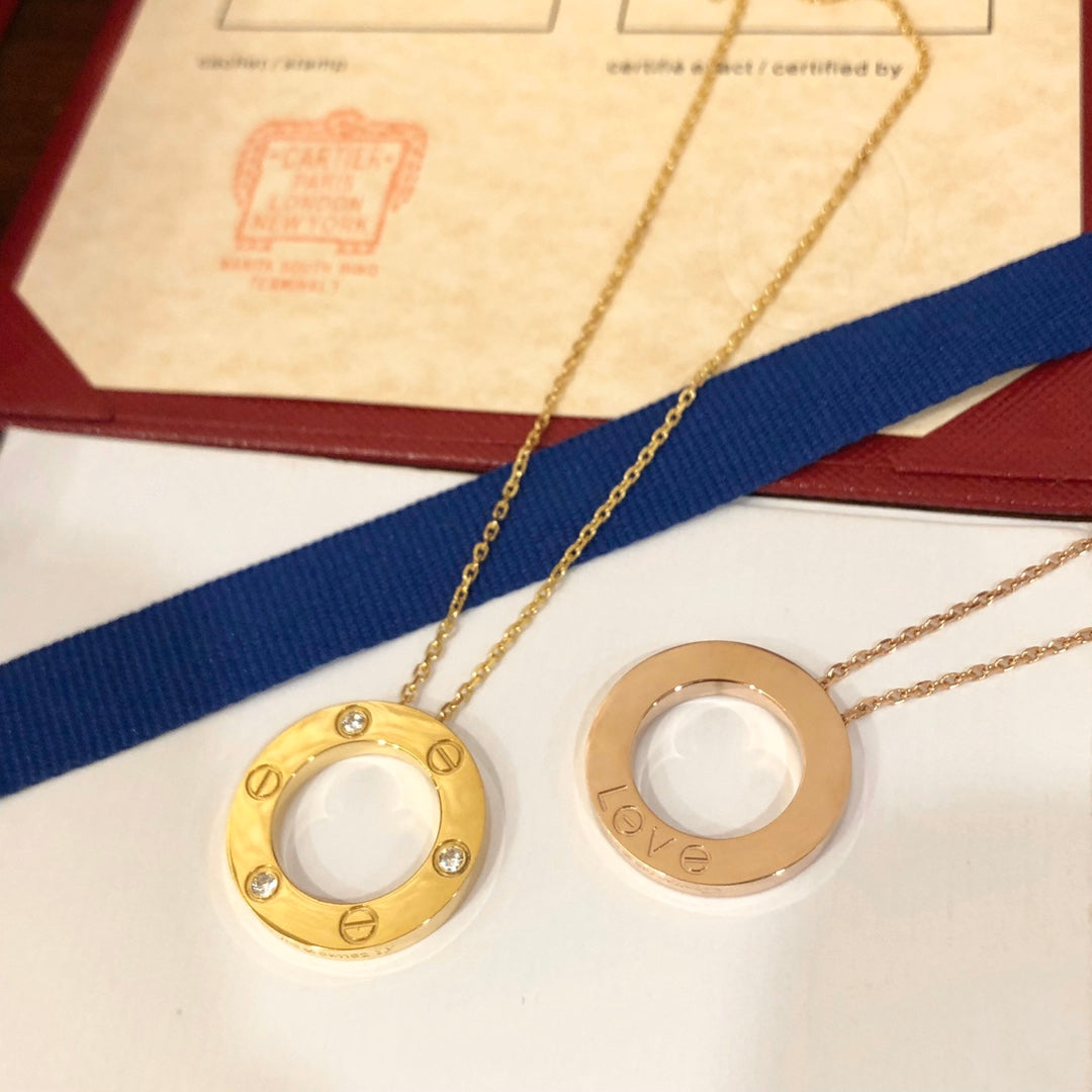 [✨ROSE💎]LOVE NECKLACE 16MM 3 DIAMONDS