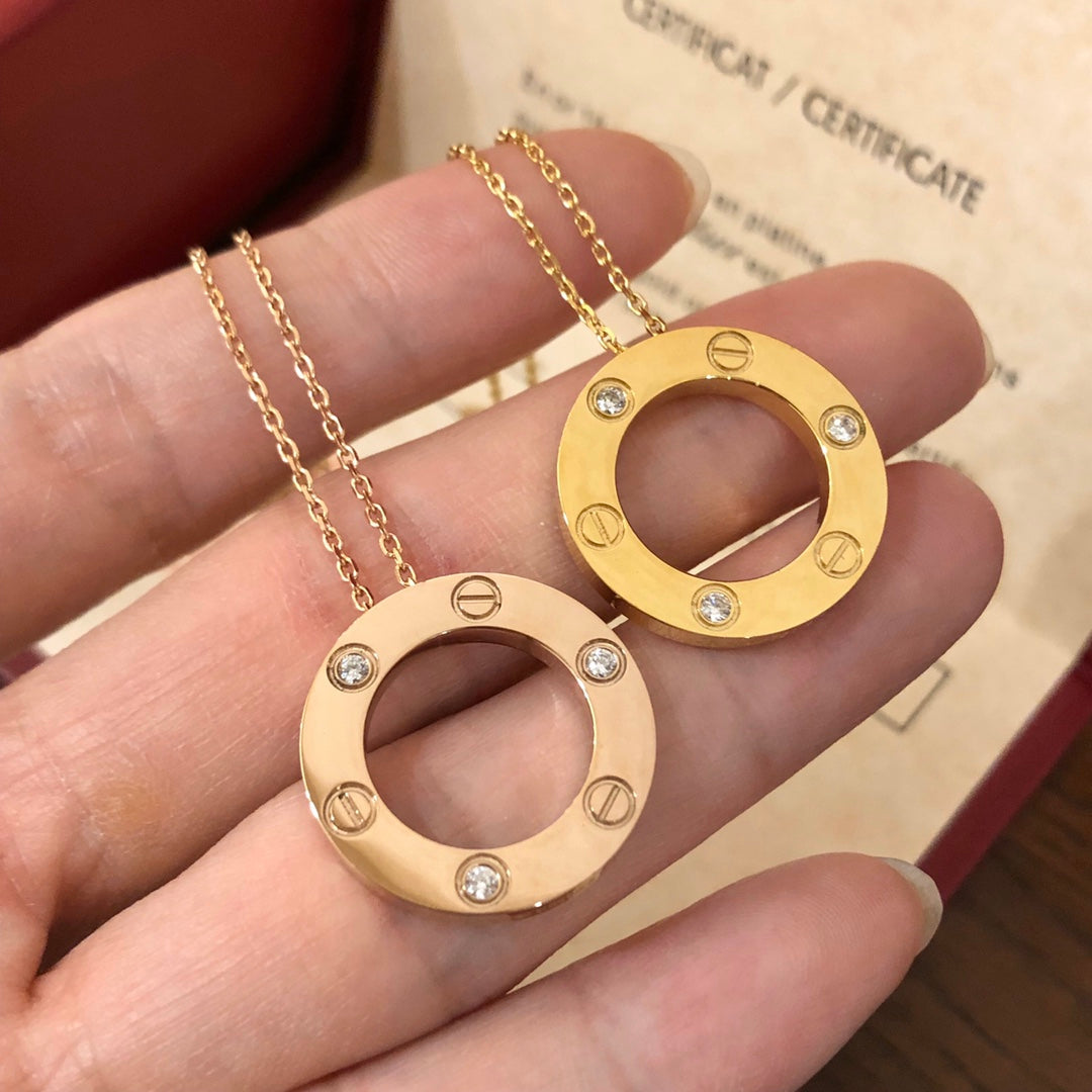 [✨ROSE💎]LOVE NECKLACE 16MM 3 DIAMONDS