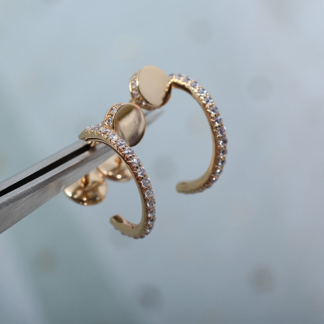 [✨ROSE💎]JUSTE EARRINGS 12.75MM PINK GOLD DIAMOND