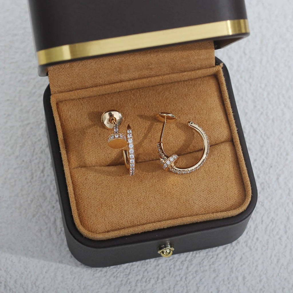 [✨ROSE💎]JUSTE FULL DIAMOND SMALL EARRINGS