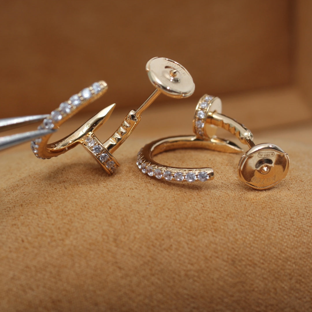 [✨ROSE💎]JUSTE EARRINGS 12.75MM PINK GOLD DIAMOND