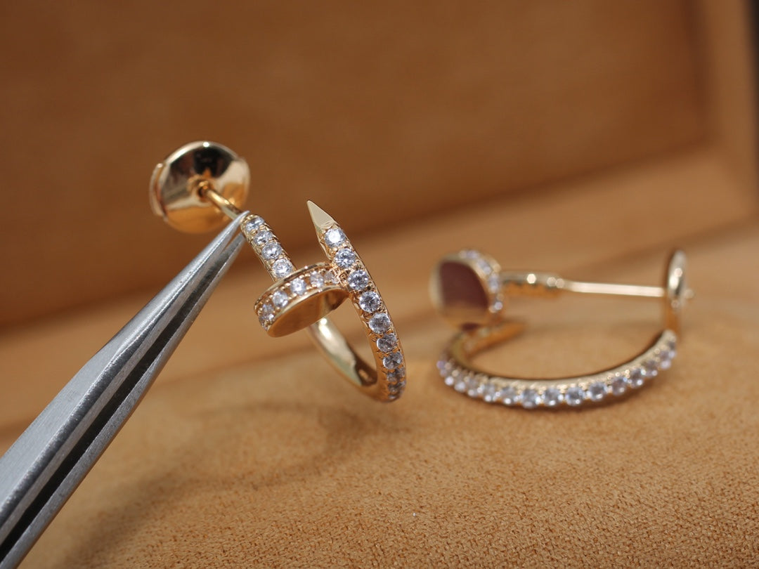 [✨ROSE💎]JUSTE EARRINGS 12.75MM PINK GOLD DIAMOND