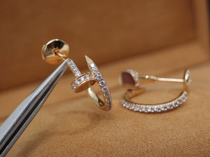 [✨ROSE💎]JUSTE EARRINGS 12.75MM PINK GOLD DIAMOND
