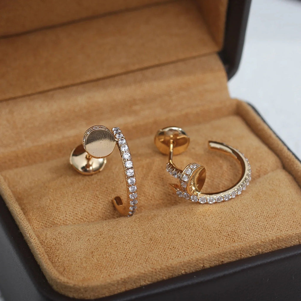 [✨ROSE💎]JUSTE FULL DIAMOND SMALL EARRINGS