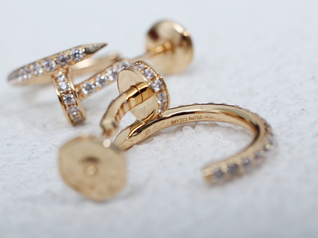 [✨ROSE💎]JUSTE EARRINGS 12.75MM PINK GOLD DIAMOND
