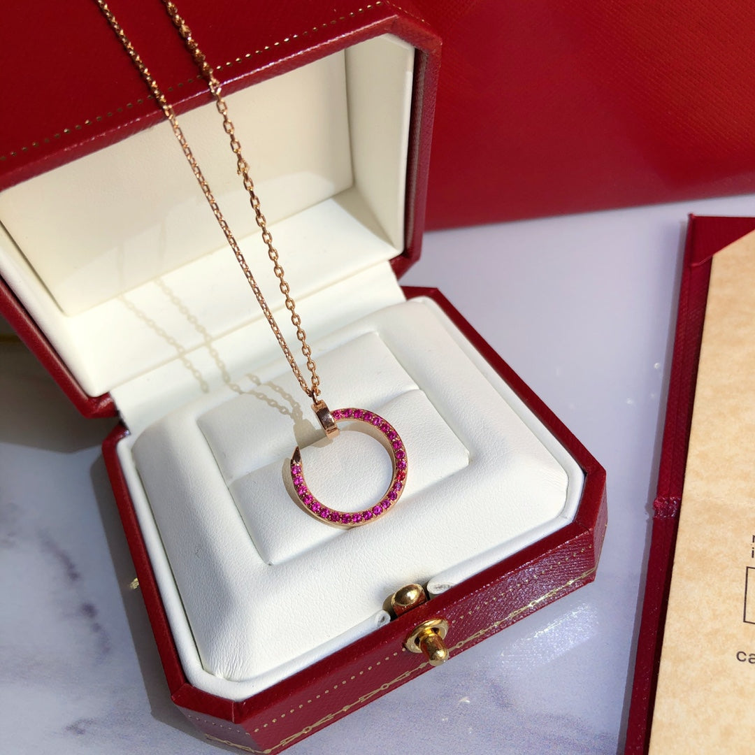 [✨ROSE💎]JUSTE NECKLACE RED FULL DIAMONDS