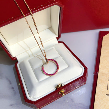 [✨ROSE💎]JUSTE NECKLACE RED FULL DIAMONDS