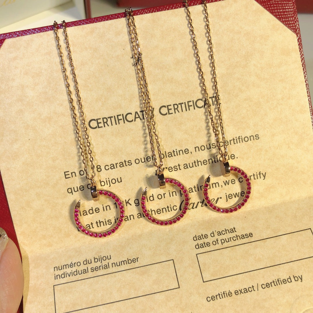[✨ROSE💎]JUSTE NECKLACE GOLD RED DIAMONDS