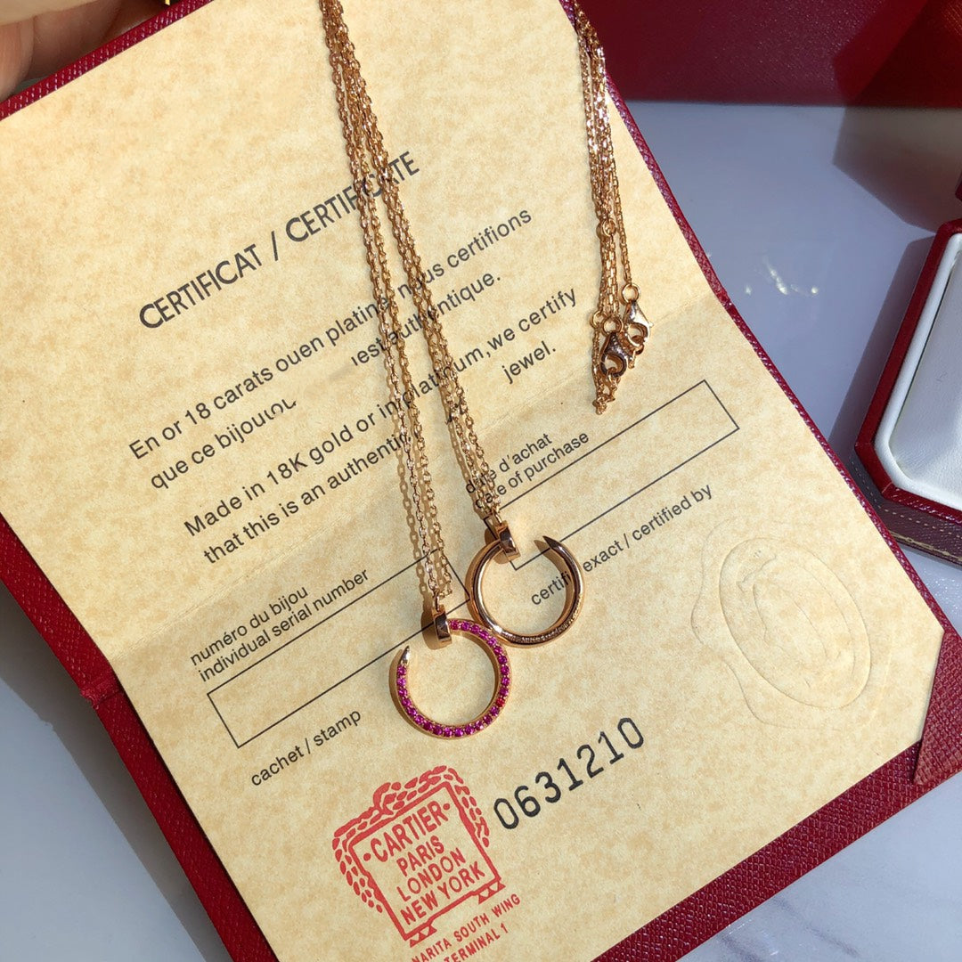 [✨ROSE💎]JUSTE NECKLACE RED FULL DIAMONDS