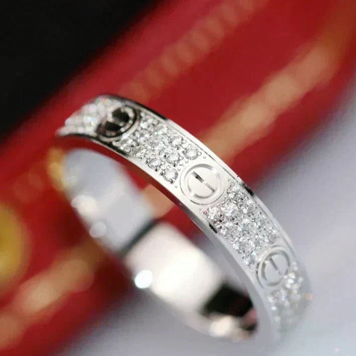 [✨ROSE💎]LOVE RING 3.6MM DIAMOND PAVED