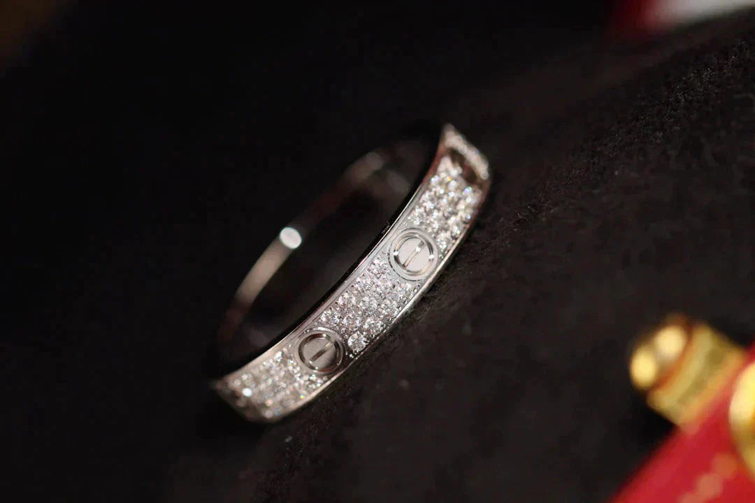[✨ROSE💎]LOVE RING 3.6MM DIAMOND PAVED