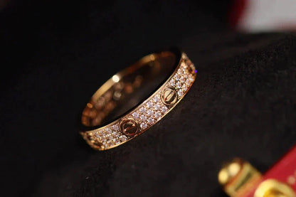 [✨ROSE💎]LOVE RING 3.6MM DIAMOND PAVED