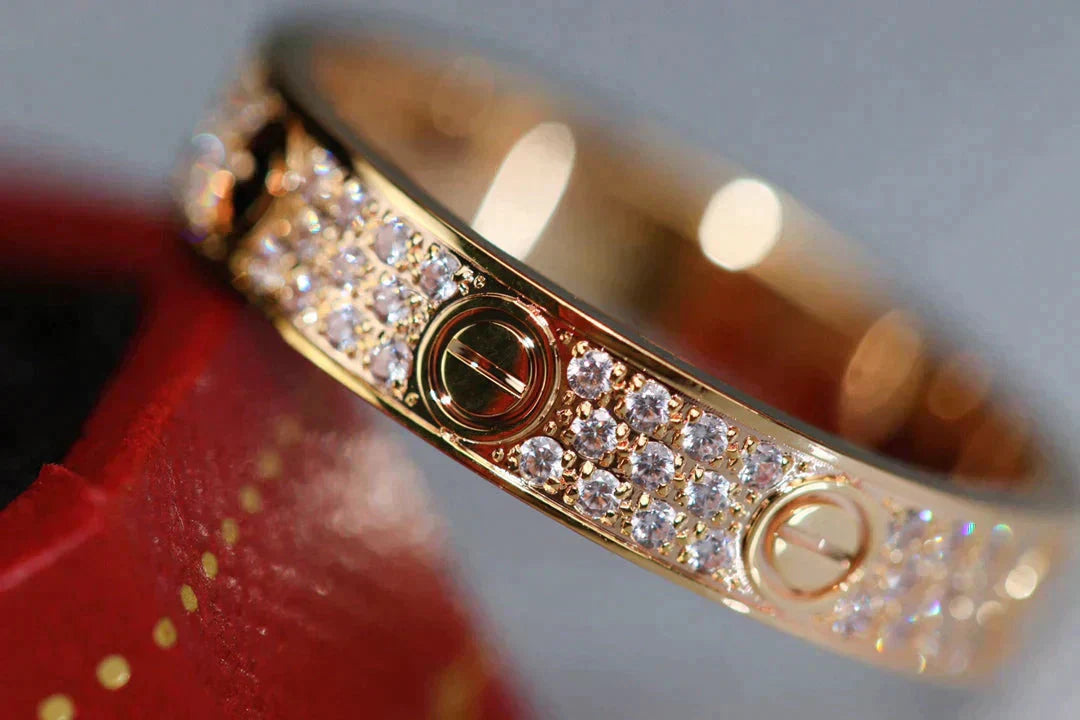 [✨ROSE💎]LOVE RING 3.6MM DIAMOND PAVED