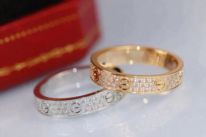 [✨ROSE💎]LOVE RING 3.6MM DIAMOND PAVED