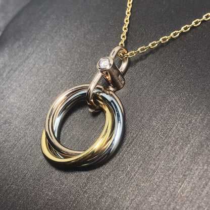 [✨ROSE💎]TRINITY  NECKLACE 1 DIAMOND