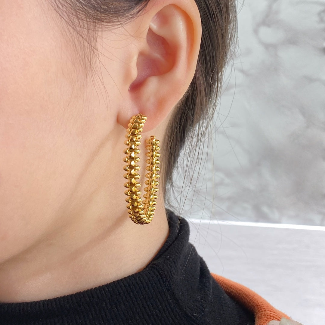 [✨ROSE💎]CLASH HOOP LARGE EARRINGS