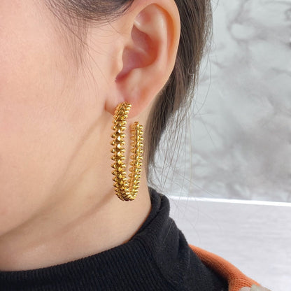 [✨ROSE💎]CLASH HOOP LARGE EARRINGS