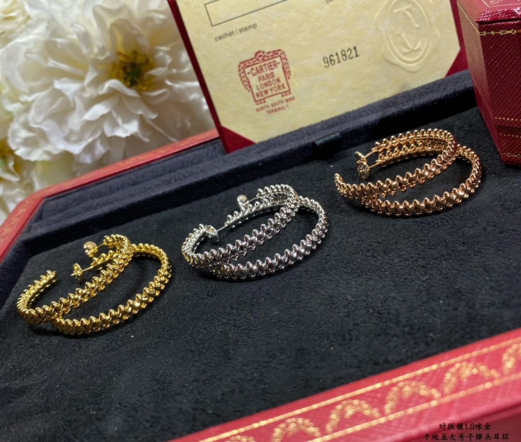 [✨ROSE💎]CLASH LARGE HOOP EARRINGS