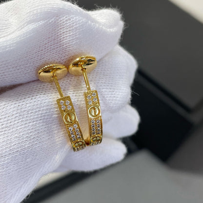 [✨ROSE💎]LOVE DIAMOND GOLD HOOP EARRINGS