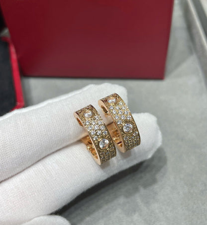 [✨ROSE💎]LOVE 5.5MM DIAMOND PAVED EARRINGS