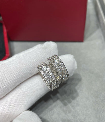 [✨ROSE💎]LOVE 5.5MM DIAMOND PAVED EARRINGS